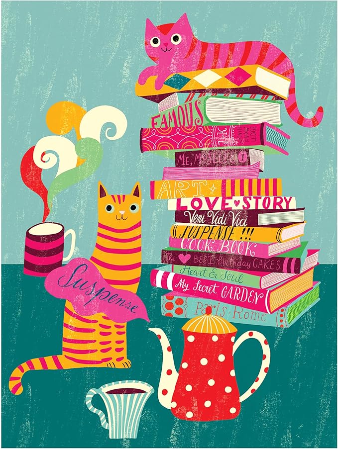 RoseArt - Cozy Cats 500 Piece Double-Sided Jigsaw Puzzle – Matte & Glossy Sides – Cat Puzzle for Adults - 2-in-1 Puzzle with Bonus Poster