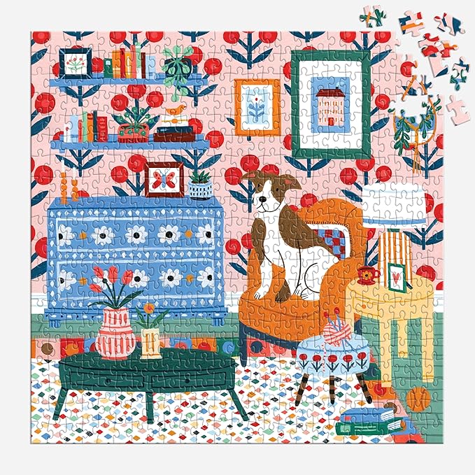 Galison Pattern & Petal – 500 Piece Jigsaw Puzzle Featuring Beautiful Artwork of A Floral Living Scene