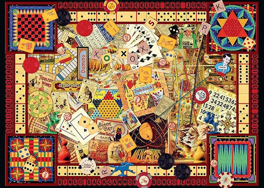 Wonder Forge Vintage Games 1000 Piece Jigsaw Puzzle for Adults | Unique, Perfectly-Fitting Pieces | Fun, Vibrant Imagery | Amazon Exclusive