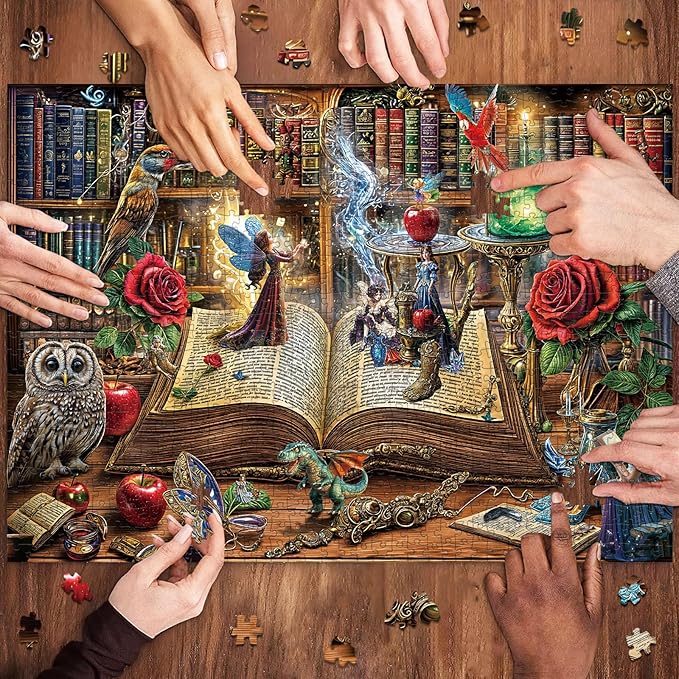 Magic Book Jigsaw Puzzles, 1000 Piece Puzzle for Adults, Family Puzzles Game, Fun Relaxing Challenging, Interlock Perfectly No Dust, Home Wall Decor, Gifts for Easter Father's Day