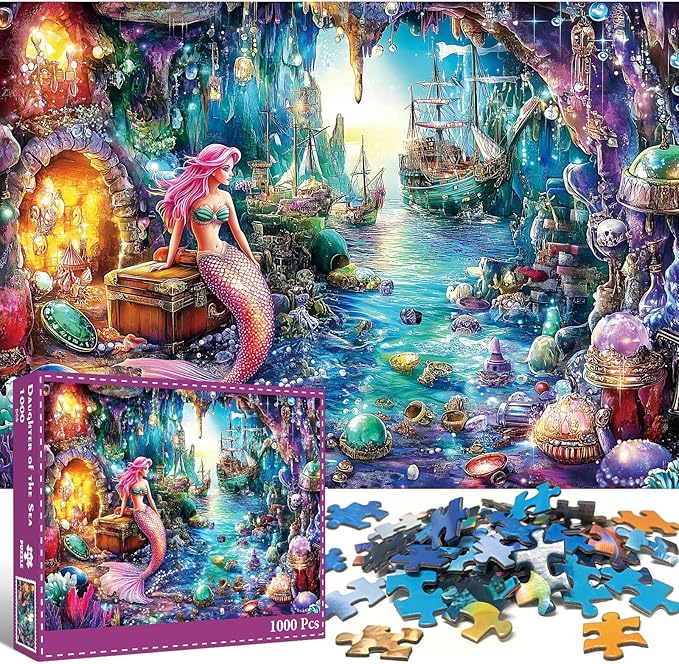 1000 Piece Puzzle for Adults, Sea Siren Mermaid Jigsaw Puzzle, Impossible Hard Difficult Challenging Puzzles for Adults, Home Decoration Puzzle, Interlock Perfectly No Dust