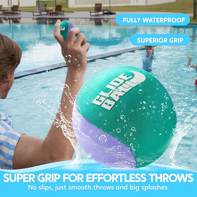 SYNCFUN 4 Pcs Skip Water Balls,Splash Water Bouncing Balls with Mesh Bag, Beach Toys for Kids, Pool Toys for Friends and Family, Fly Swimming Game Adults, Boys,Teens, Great for All Ages