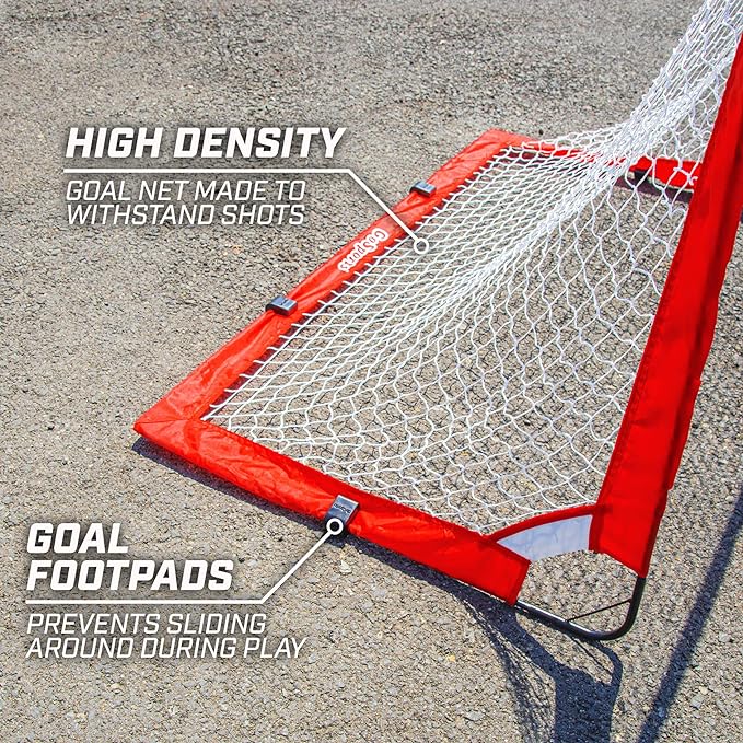 GoSports Street Hockey - Choose Between Street Hockey Goal Set with Sticks, Street Hockey Balls (6 Pack) or Street Hockey Sticks (2 Pack)