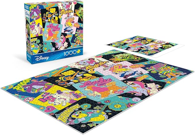 Ceaco - Disney Sticker Collage 1000 Piece Jigsaw Puzzle Challenging and Colorful Puzzle for Adults – Precision-Cut Pieces, Beautiful Artwork, and Hours of Relaxing Fun