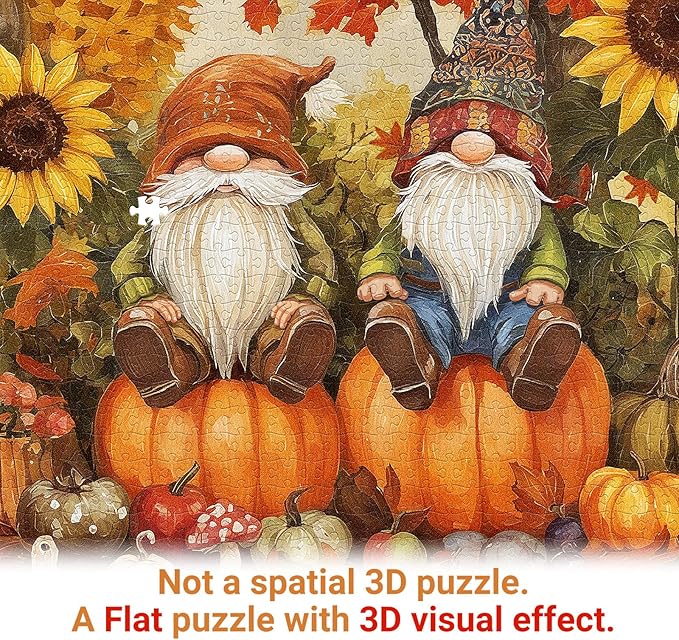 The Harvesting Gnomes Puzzles for Adults 1000 Pieces, Impossible Impossible Hard Difficult Challenging Jigsaw Puzzle 1000 Pieces, Christmas Birthday Gifts Home Decor for Adults/Friends/Family