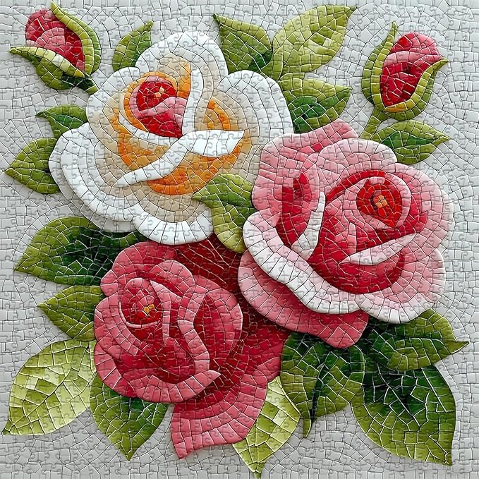 Impossible Mosaic Puzzles for Adults 1000 Pieces, Unique Rose Flower Puzzle, Beautiful Floral Jigsaw Puzzles, Hard Challenging Puzzles for Adults