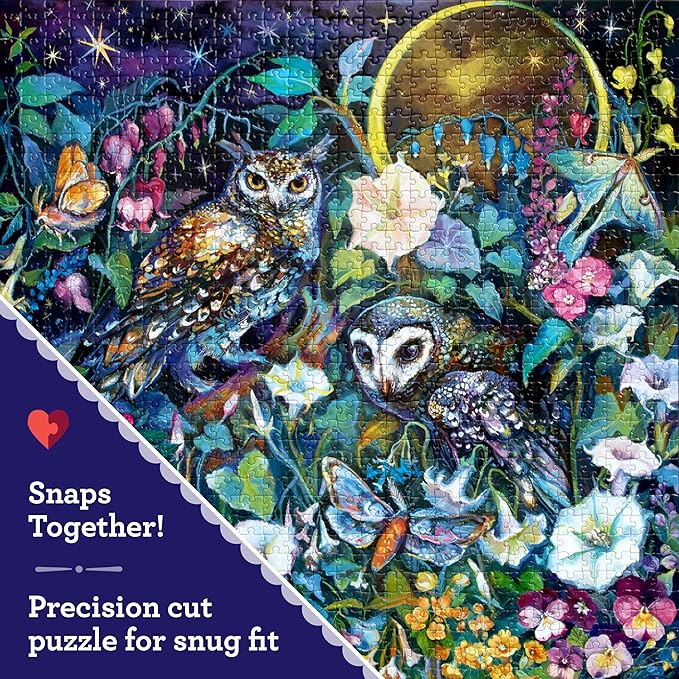 eeBoo 1000 Piece Puzzle - Moon Garden Jigsaw Puzzle for Adults, Square 23" x 23" Made with Recycled Board & Vegetable-Based Ink
