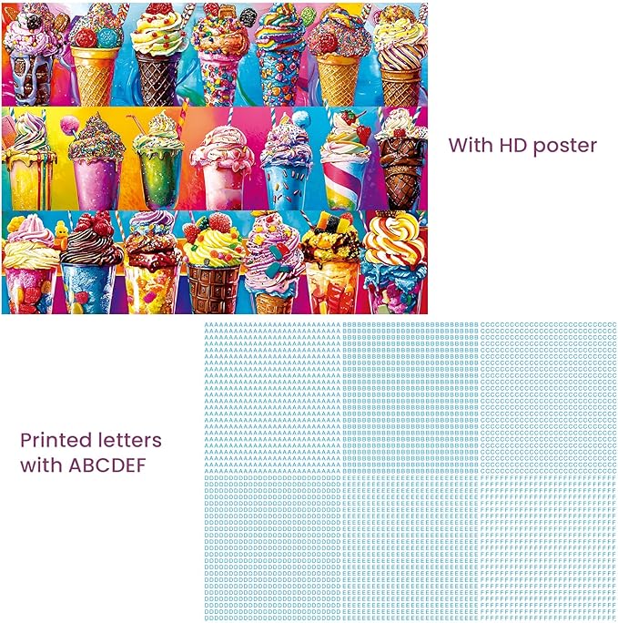 500 Piece Puzzles for Adults,Colorful Ice Cream Food Jigsaw Puzzle for Adults Seniors,Recycled Cardboard Summer Puzzle 500 Piece,Challenging Family Game Great Gift for Family Friends,20.5 x 15 in
