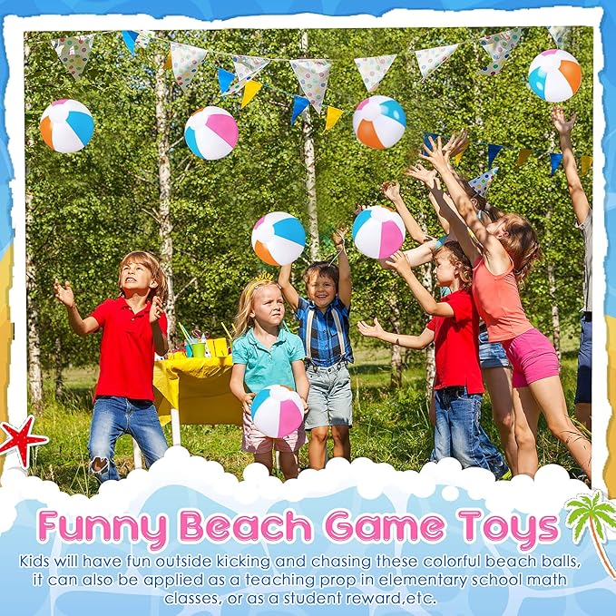 Zhanmai 100 Pack Inflatable Beach Balls 5 Inch Summer Beach Ball Pool Party Toy for Kids and Adults Blow Up for Party Favor Daily Game Toys Birthday Decorations (Cute Color)
