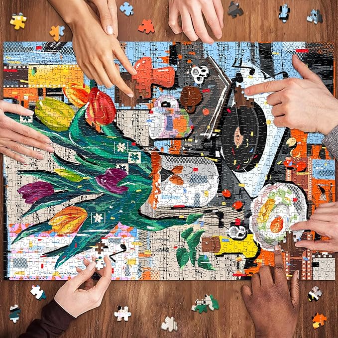 HUADADA 1000 Piece Puzzle for Adults Family Interactive Game Gift-Puzzles for Adults 1000 Pieces Theme:Weekend Fantasia