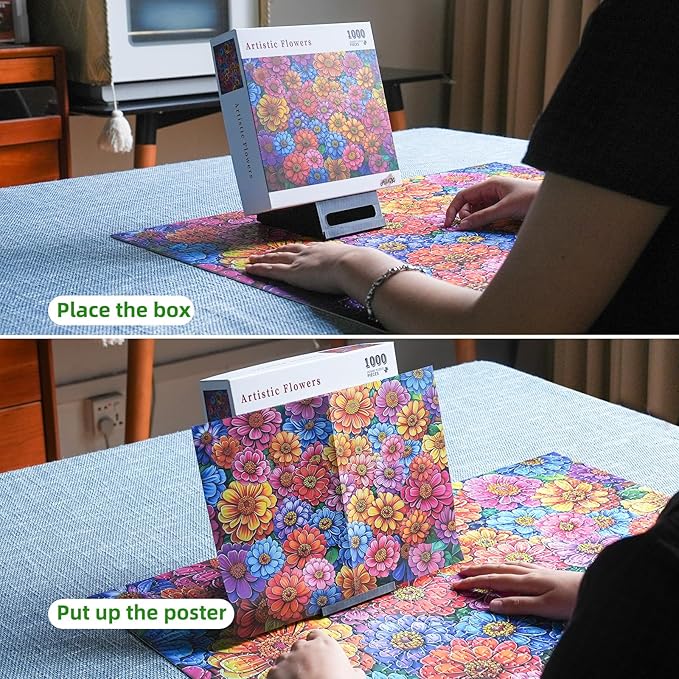 ALL4JIG Jigsaw Puzzle Box Stand for Jigsaw Puzzles – Sturdy & Stable Reference Image Holder, Hands-Free Viewing, Non-Slip Base, Ergonomic Tilt, Must-Have Puzzle Accessory Gift