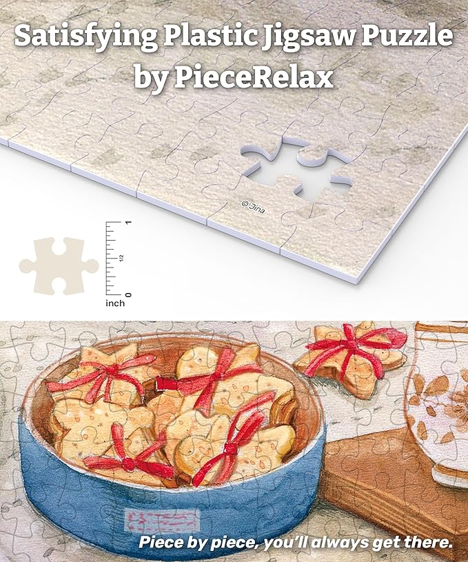 PieceRelax PieceClicks Plastic Jigsaw Puzzle for Adults 1000 Pieces - Jina - First Snow - 25.2 X 18.9 Inches, Most Satisfying Table Games, No Glue Needed [U1053]