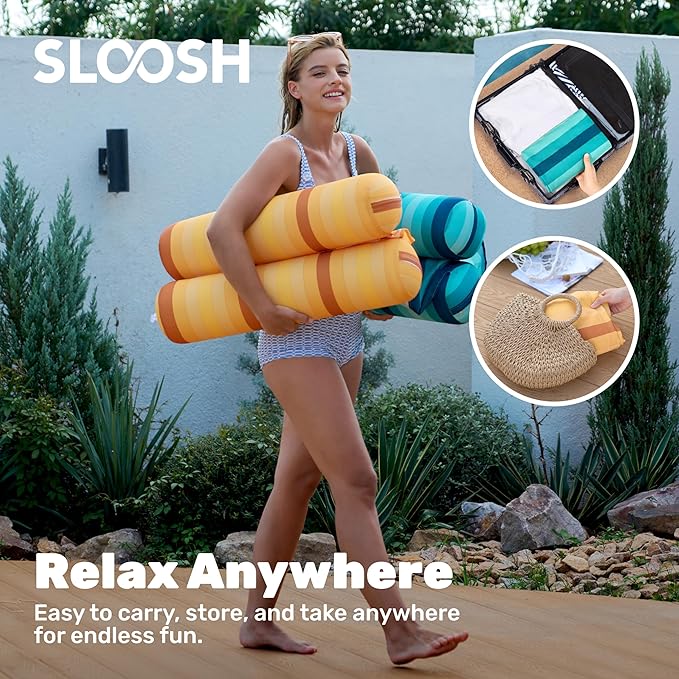 Sloosh 3 Pack 4-in-1 Inflatable Pool Floats - Water Hammock Lounges, Multi-Purpose Swimming Pool Accessories (Saddle, Lounge Chair, Drifter) for Pool, Lake, Outdoor, Beach