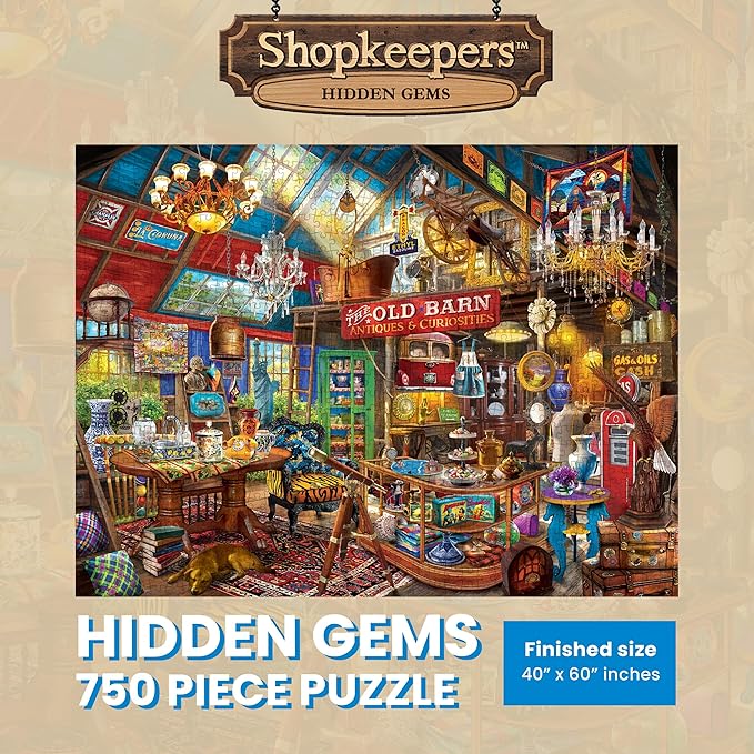 MasterPieces 750 Piece Jigsaw Puzzle for Adults and Family - Hidden Gems - 18"x24"