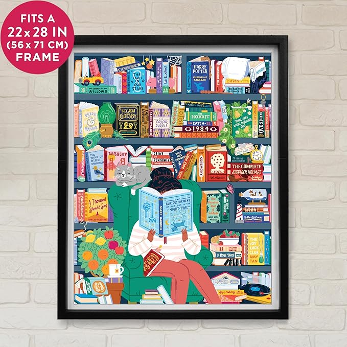 Ridley's: 50 Must-Read Books Bucket List 1000-Piece Puzzle - Unique Art Style for Book Lovers - Library or Office Décor After Completion