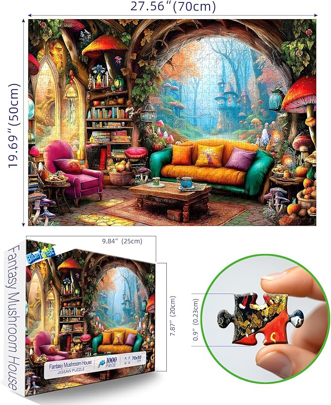 Blueforest 1000 Piece Jigsaw Puzzle for Adults - Whimsical Forest Living Room Magical Puzzle, Challenging Puzzles with Vivid Art, for Game Nights Relaxation & Home Decor 27.5"x19.7"