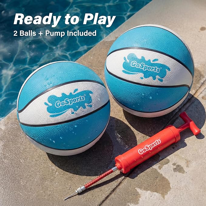 GoSports Water Basketballs 2 Pack - Choose Between Size 3 and Size 6, Great for Swimming Pool Basketball Hoops