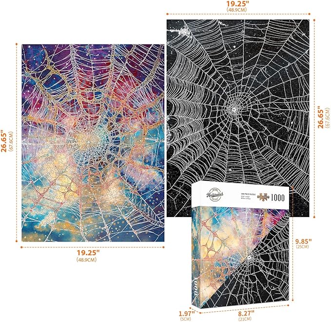 Jigsaw Puzzles for Adults 1000 Pieces, Double-Sided Difficult Challenging Unique Puzzle for Game Night Family Home Decor, 20x27 Inches, Double Cobweb