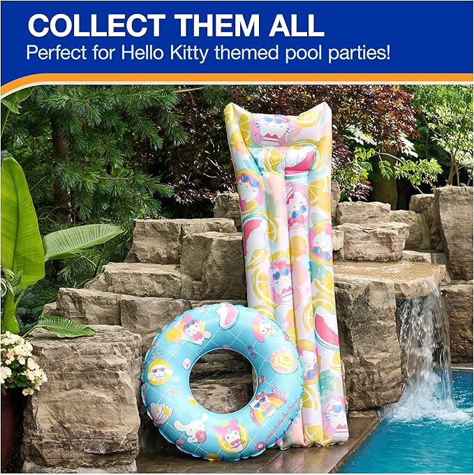 Swimways Hello Kitty Suntanner Pool Float, Inflatable Pool Floats & Kids Pool Toys, Swimming Pool Accessories & Beach Essentials for Teens Aged 14 & Up