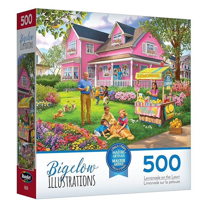 Roseart - Bigelow Illustrations - Lemonade On The Lawn - 500 Piece Jigsaw Puzzle for Adults