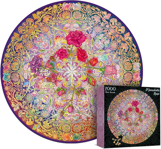 Antelope 2 in 1 1000 Piece Puzzle Bundle - Hue Wormhole & Mandalic Rose Jigsaw Puzzles