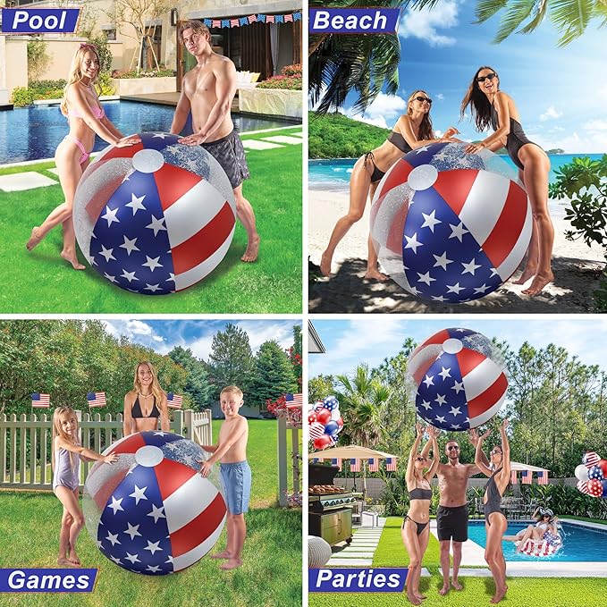 POZA Inflatable Beach Balls - Elegant Glitter Confetti Premium Floaters, Heavy Duty Vinyl Floatation Pool Toys for Pool Beach Party, UV Resistant Pool Décor