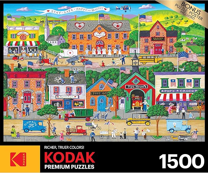 RoseArt - Kodak Premium - Hometown Heroes - 1500 Piece Jigsaw Puzzle for Adults