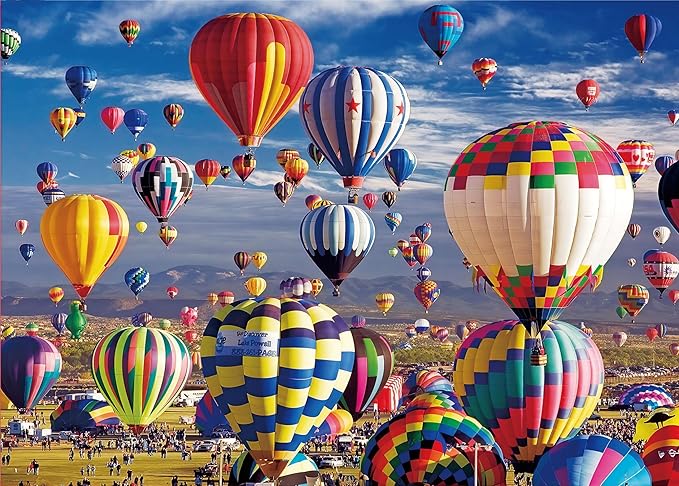 Jigsaw Puzzles for Adults 1000 Pieces, Hot Air Balloon Puzzle, Impossible Difficult Hard Fun 1000 Piece Jigsaw Puzzles for Adults 27" x 20"