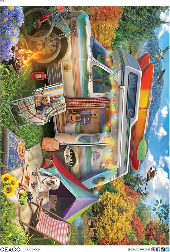 Ceaco - Large Piece Jigsaw Puzzle - Eduard - Camper Holiday - Relaxing and Fun Activity for Adults