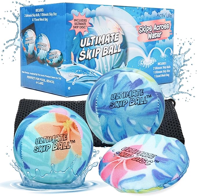 Activ Life The Ultimate Water Skip Balls, Water Bouncing Ball for Swimming Pool, Beach Toys for Friends, Family, Kids and Adults