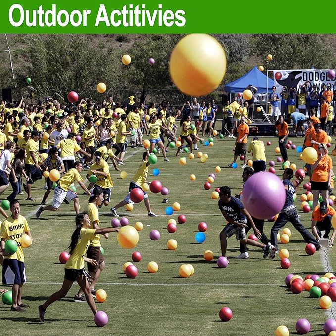 Playground Balls 8.5 Inch, Kickball Dodgeball for Kids and Adults - Bouncing Dodge Ball, Handball, Square Game for Outdoor & Indoor + Free Pump & Mesh Bag