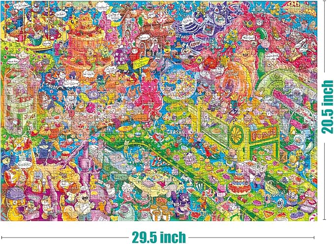 Antelope 2 in 1 1000 Piece Puzzle Bundle - Catndyland - 1000 Piece Jigsaw Puzzle Bundle with Drive in Movie - 1000 Piece Jigsaw Puzzle