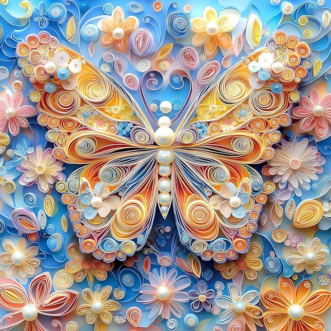 Blueforest Butterfly Flower 500 Piece Puzzles for Adults, Large Puzzles for Seniors, Impossible Challenge Art Jigsaw Puzzles, for Gifts Party Games Family Fun, 20x20 Inch Dust Free Puzzle