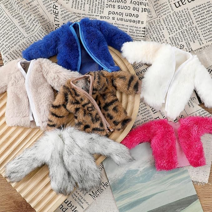 Bencailor 6 Pcs Doll Clothes for 11.8 Inch Doll Clothing Outfit Accessories Winter Coat Tops Swimwear T Shirt Dress Outfit Birthday Gift(Stylish Style,Vivid Color)
