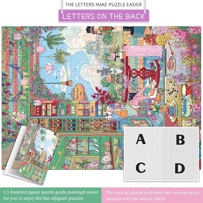HUADADA Puzzles for Adults 1000 Pieces Teashop Puzzles 1000 Pieces,Impossible Puzzle, Family Decoration Puzzle Gift