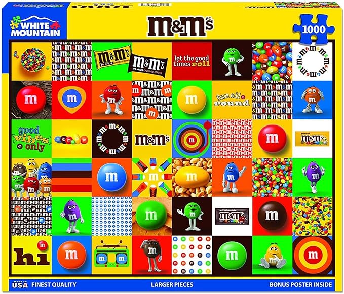 White Mountain M & M Fun Puzzle 1000 Piece Vintage Jigsaw Puzzles for Adults and Families