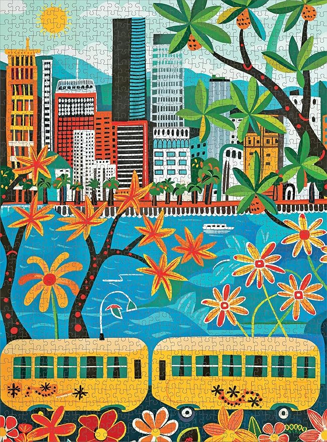 Cross & Glory - Golden Shores of Waikiki - 1000 Piece Jigsaw Puzzle for Adults | Best New Honolulu Artwork Puzzle | Unique Hawaiian Island Challenge