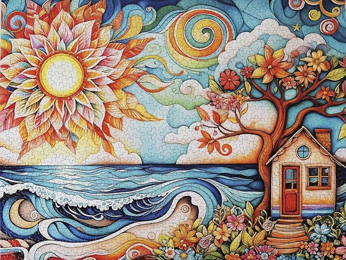 Springbok She Shed By the Sea 1000 Piece Jigsaw Puzzle for Adults - Unique Cut Pieces - Made in USA