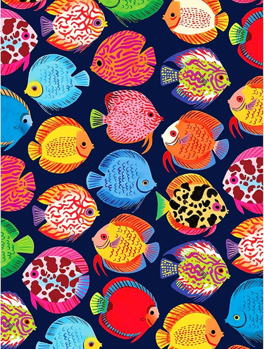 White Mountain 500 Piece Jigsaw Puzzle Fun Collage Ocean Animal Puzzles with Large Pieces Gift for Adults and Family 18"x24" - Tropical Fish