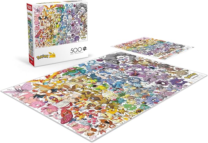 Buffalo Games – Pokemon: Kanto 151 500 Piece Jigsaw Puzzle Colorful Puzzle for Adults – Precision-Cut Pieces, Beautiful Artwork, and Hours of Relaxing Fun