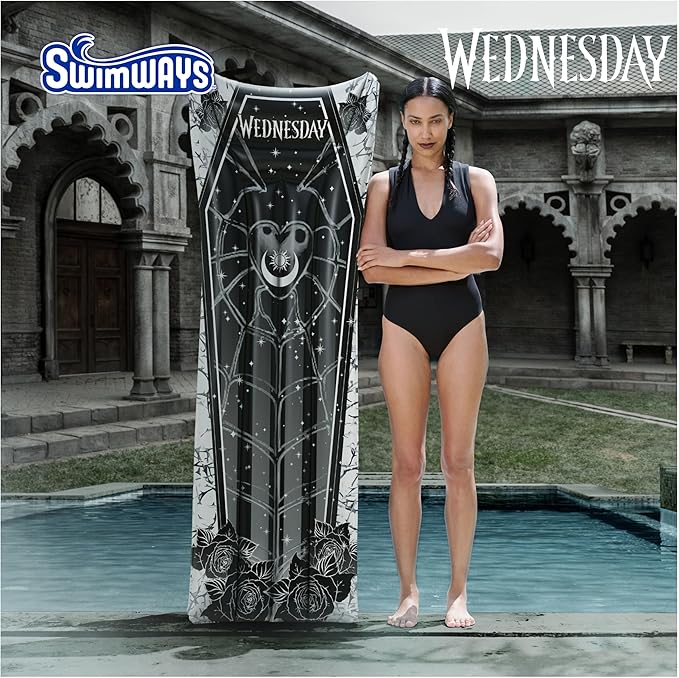 Swimways Wednesday Swim Tube Pool Float, Inflatable Pool Floats & Kids Pool Toys, Swimming Pool Accessories & Beach Essentials for Teens Aged 14 & Up