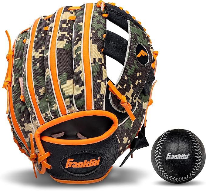 Franklin Sports Kids Baseball Gloves - RTP Youth Teeball Glove + Ball Set - Boys + Girls Teeball Mitt - Kids + Toddlers - 9.5"