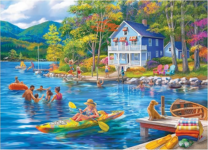 Roseart - Kodak Premium - Lake Swimming - 1000 Piece Jigsaw Puzzle for Adults