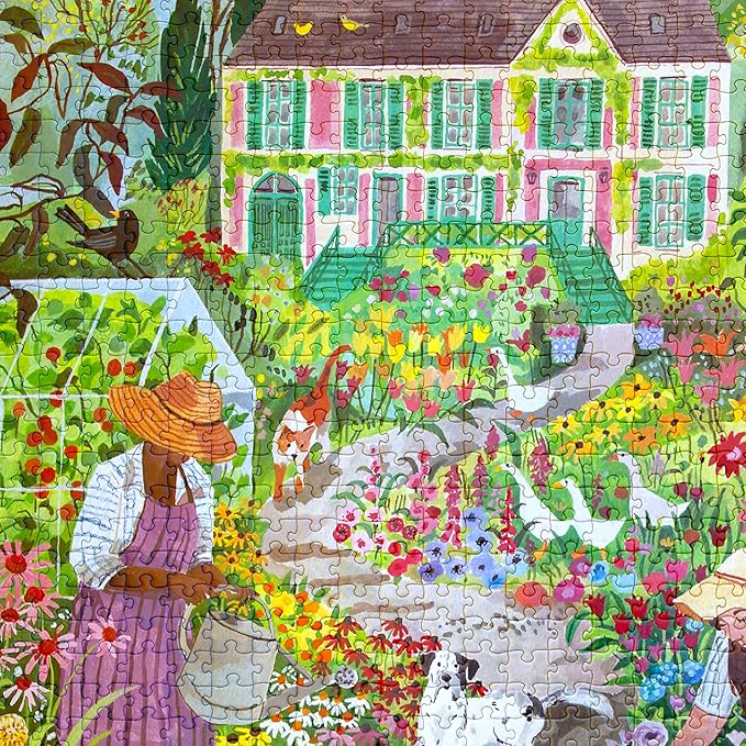 eeBoo 1000 Piece Puzzle - French Flower Jigsaw Puzzle for Adults, Square 23" x 23" Made with Recycled Board & Vegetable-Based Ink