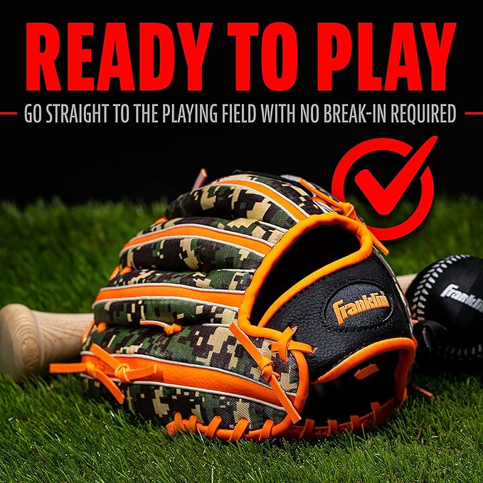 Franklin Sports Kids Baseball Gloves - RTP Youth Teeball Glove + Ball Set - Boys + Girls Teeball Mitt - Kids + Toddlers - 9.5"