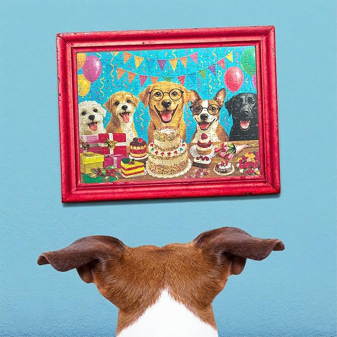 300 Piece Puzzles for Adults Large Piece - Jigsaw Puzzle for Kids 6-8 8-10 - Puppy Birthday Party