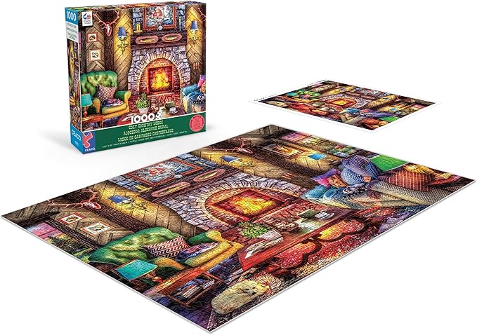 Ceaco - Dominic Davison - Cozy Country Lodge - 1000 Piece Jigsaw Puzzle for Adults - Challenging Puzzle Perfect for Game Nights - Finished Size is 26.5 x 19