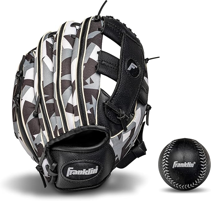 Franklin Sports Kids Baseball Gloves - RTP Youth Teeball Glove + Ball Set - Boys + Girls Teeball Mitt - Kids + Toddlers - 9.5"