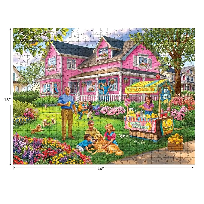 Roseart - Bigelow Illustrations - Lemonade On The Lawn - 500 Piece Jigsaw Puzzle for Adults