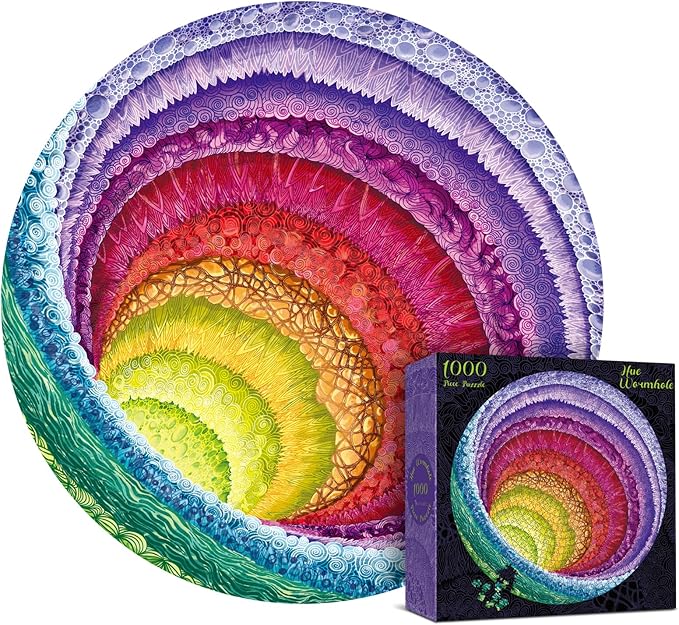 Antelope 2 in 1 1000 Piece Puzzle Bundle - Hue Wormhole - 1000 Piece Jigsaw Puzzle with Gem Mandala